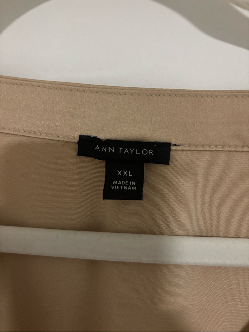 Ann Taylor gold mixed media long sleeve blouse - Picture 2 of 3